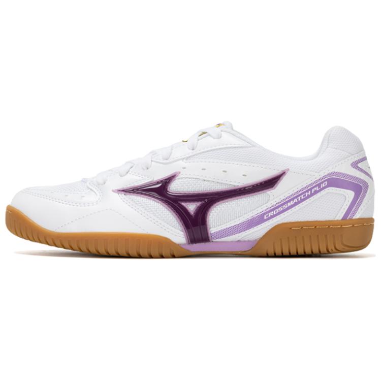 Mizuno Crossmatch Plio RX 4 Ping Pong Shoes White Purple - Comfort & Durable 81GA183042