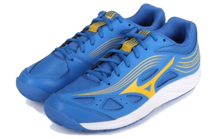 Lookbook Mizuno Cyclone Speed 3 'Biru Putih Kuning' sepatu olahraga wanita. V1GA218047