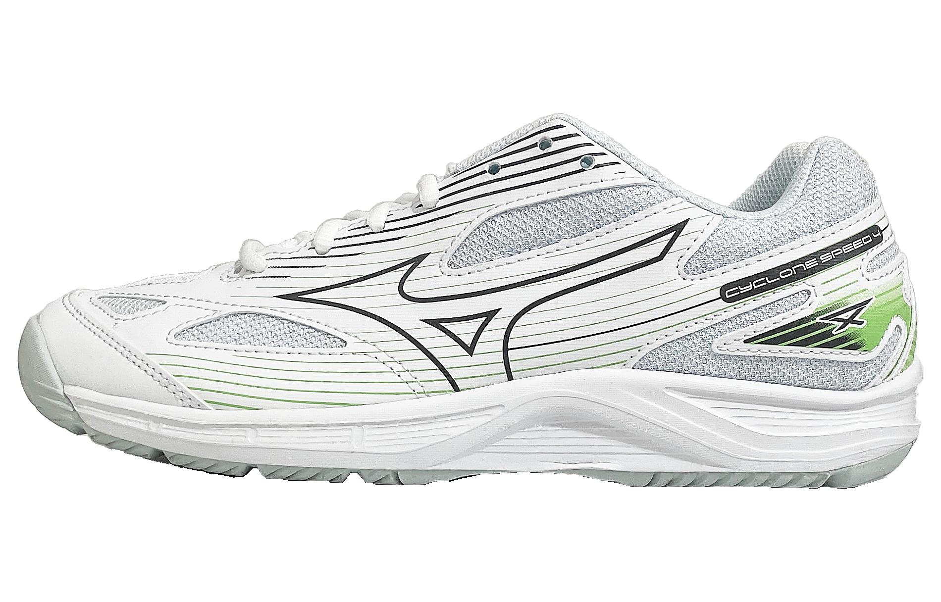 Mizuno Cyclone Speed 4 White Volleyball Shoes Comfortable and Breathable V1GC238035 White/Green
