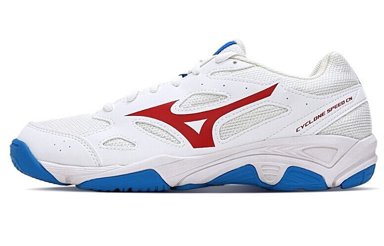 Mizuno Cyclone Speed White Blue Red 'Non-Slip Breathable Badminton Training' V1GA218125