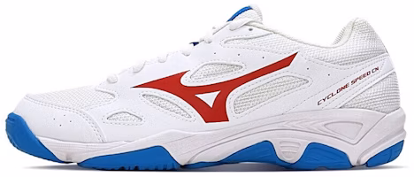 Mizuno Cyclone Speed White Blue Red 'Non-Slip Breathable Badminton Training' V1GA218125 Mizuno Cyclone Speed White Blue Red 'Non-Slip Breathable Badminton Training' V1GA218125