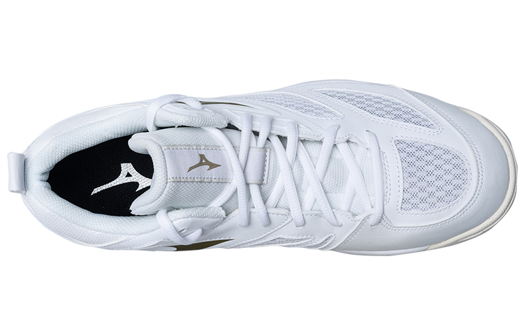 Shop Mizuno Dynablitz Mid ''Wit Goud'' V1GA212758