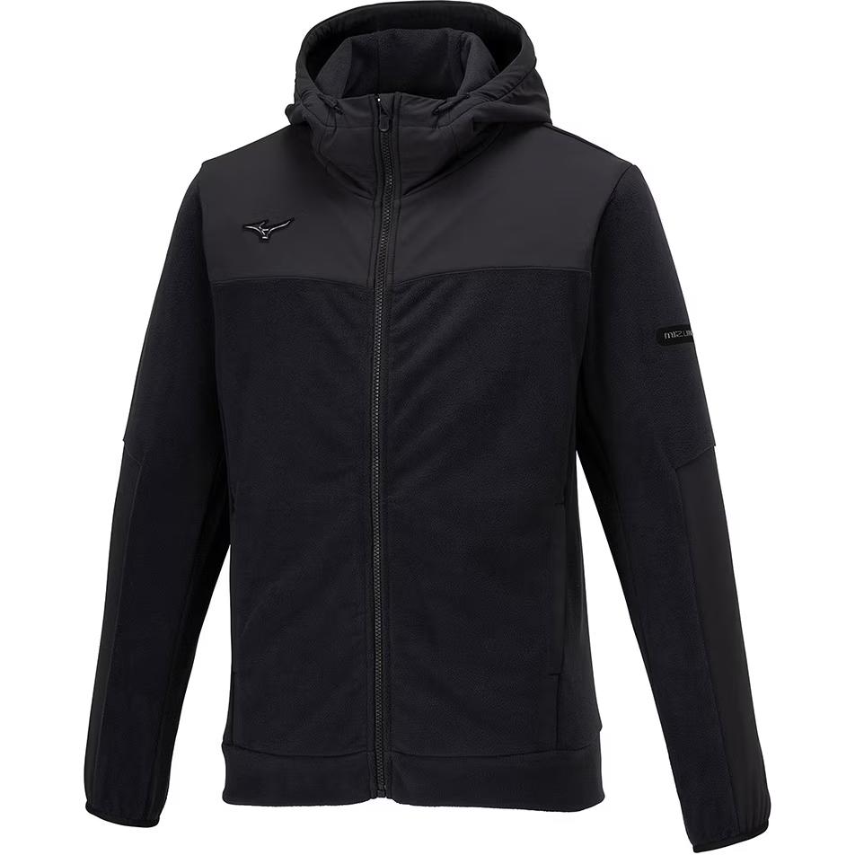 Mizuno Embroidered Graphic Hoodie Zip-Up Jacket Unisex Black 32MCA55809