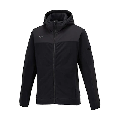 Mizuno Embroidered Graphic Hoodie Zip-Up Jacket Unisex Black 32MCA55809