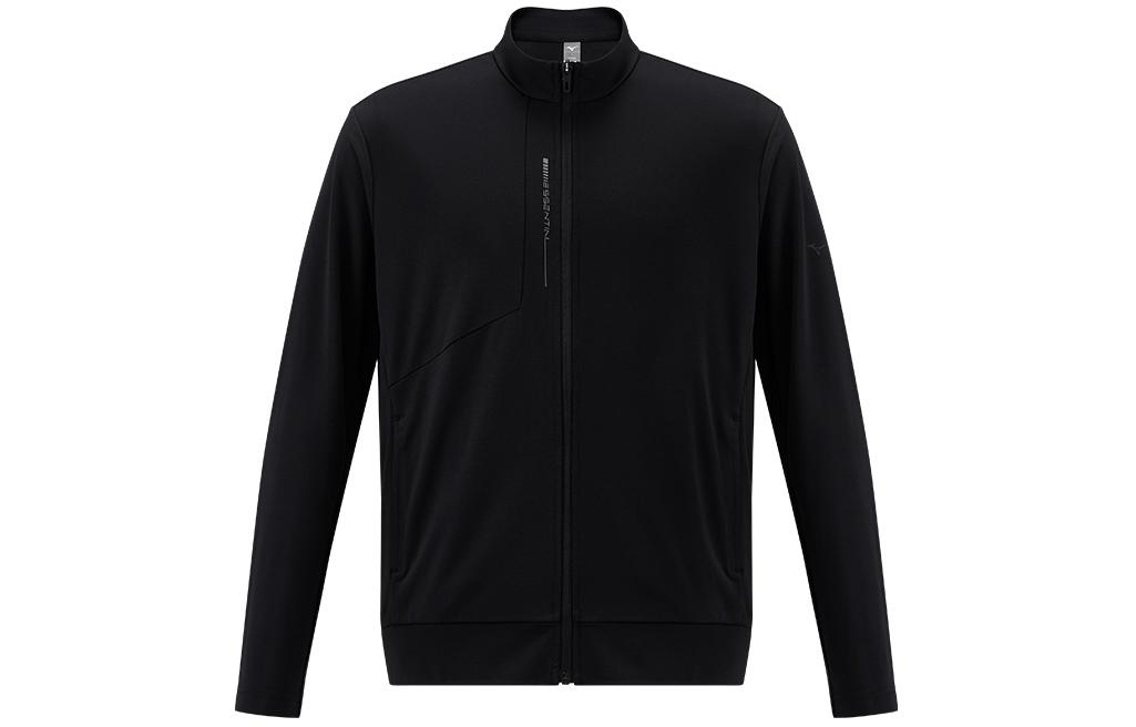 Mizuno ESSENTIAL Black Windproof Knit Jacket with Stand Collar K2CC41A4-09