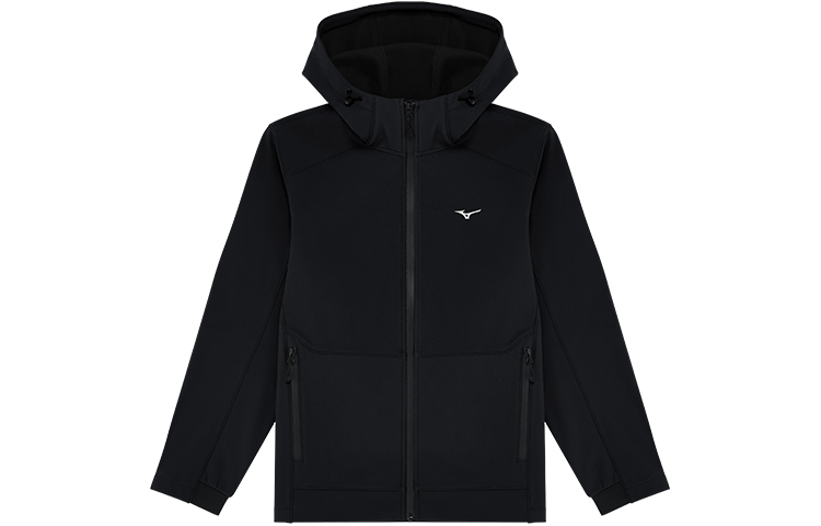 Mizuno ESSENTIAL Logo Print Waterproof Windbreaker Jacket - Unisex Hooded Zip-Up K2CE41D1
