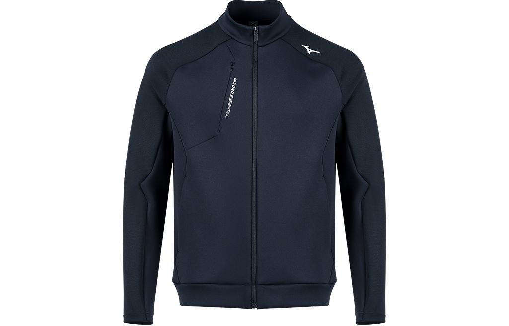 Mizuno ESSENTIAL Navy Full-Zip Track Jacket Activewear with Logo Print K2CC41A114