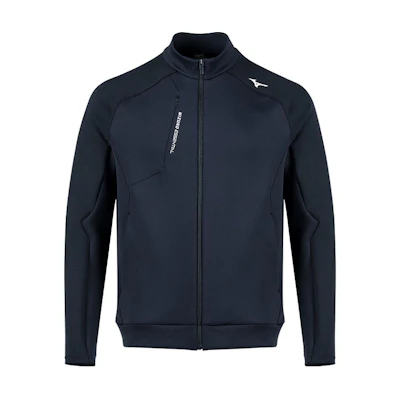 Mizuno ESSENTIAL Navy Full-Zip Track Jacket Activewear with Logo Print K2CC41A114