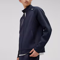 Details for Mizuno ESSENTIAL Navy Full-Zip Track Jacket Activewear with Logo Print K2CC41A114