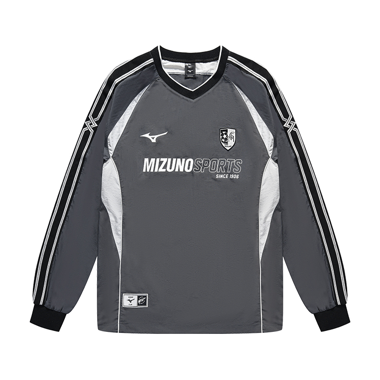 Mizuno ESSENTIAL Retro Loose-Fit Quick-Dry Logo Long-Sleeve Soccer Sweatshirt K2CE46Y3