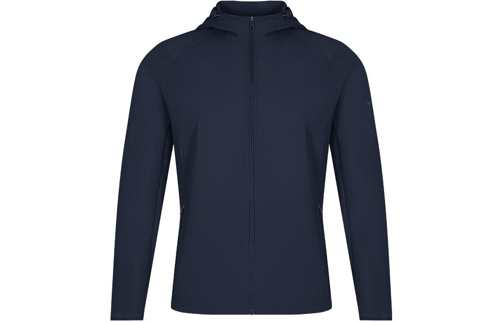 Mizuno ESSENTIAL Series Midnight Blue Hooded Woven Sports Jacket K2CE41A3-14