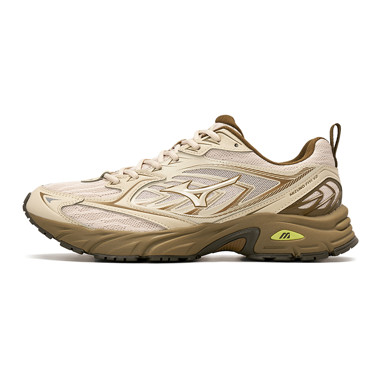 Mizuno FIYI V2 Retro Running Shoes Low-top Dirt Yellow Anti-Slip Cushioning D1GH241503