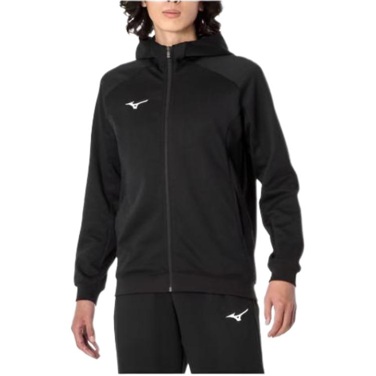 Mizuno Full-Zip Hoodie Jacket Unisex Black 32MCA177