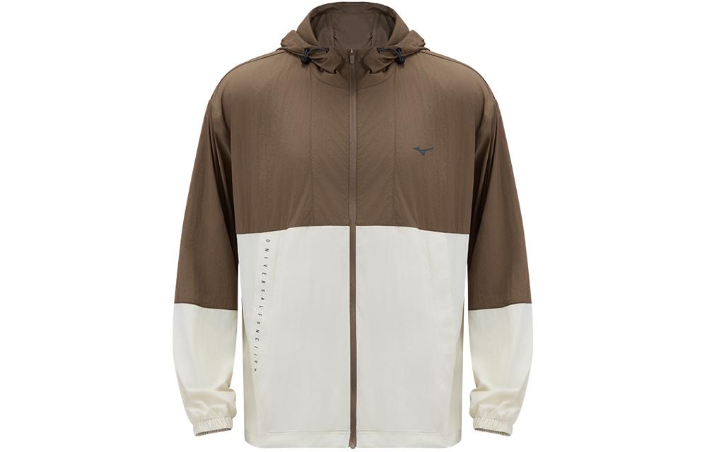 Mizuno Geology Brown Loose Fit Logo Hoodie Jacket Unisex Lightweight K2CE41E1-58