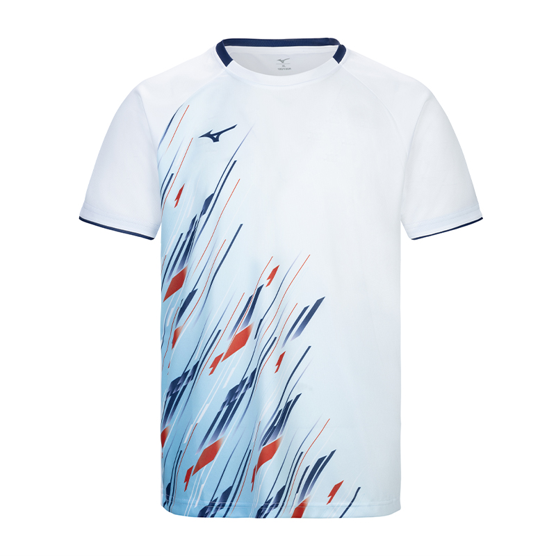 Mizuno Geometric Print Quick-Dry Breathable Unisex Badminton T-Shirt V2CA43Z4