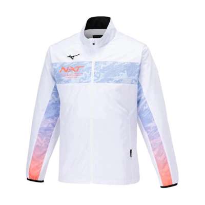 Mizuno Gradient Logo High-Neck Zip-Up Retro Jacket Unisex - White 32JEA74001