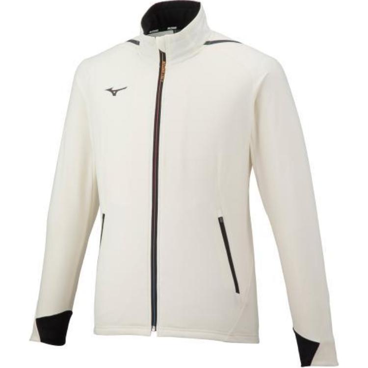 Mizuno Gray White Long Sleeve Plain Logo Track Jacket 32MC255202
