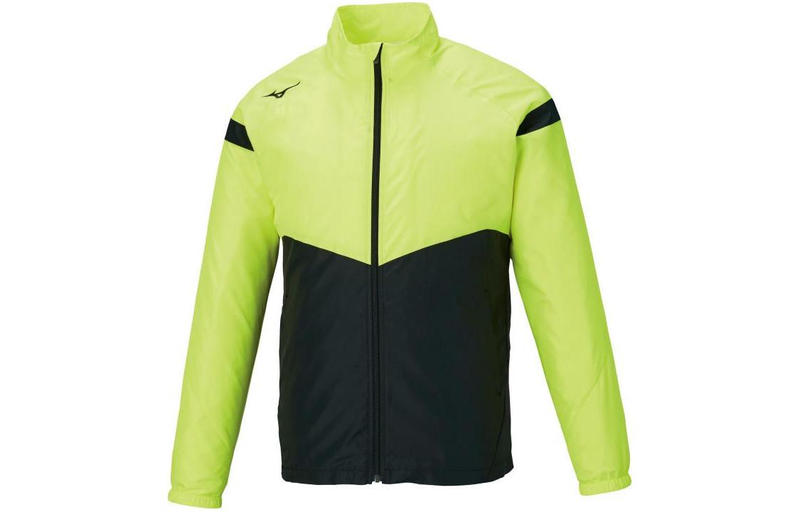 Mizuno Green Zip-Up Logo Print Jacket with Stand Collar Long Sleeve 32ME112037