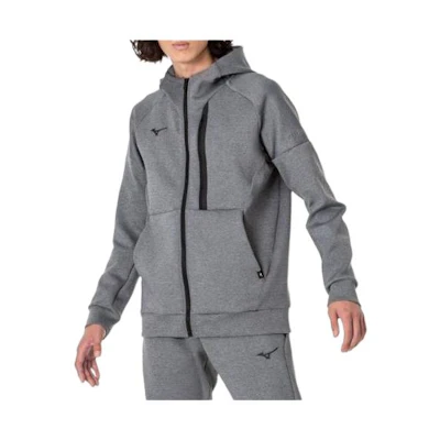 Mizuno Grey Solid Color Zip-Up Hoodie Jacket 32MCA050-06