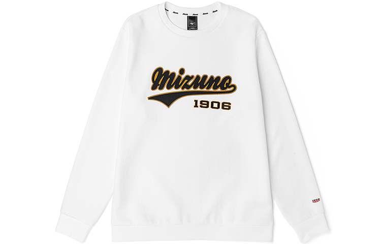 Mizuno Heritage Baseball Crewneck Sweatshirt White - Unisex Vintage Style D2CC19H501