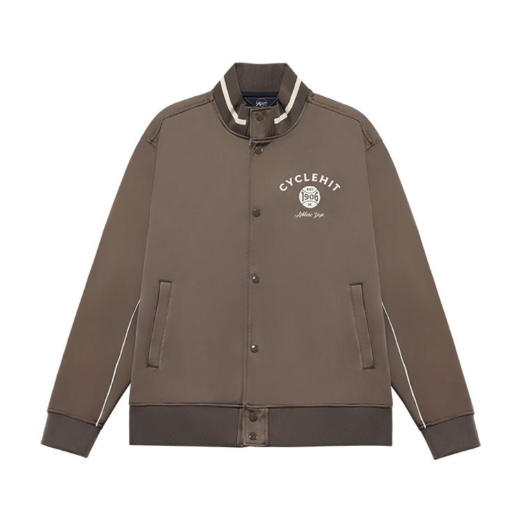 Mizuno HERITAGE Olive Green Letter Print Loose-Fit Long-Sleeve Jacket D2CE34H1-38