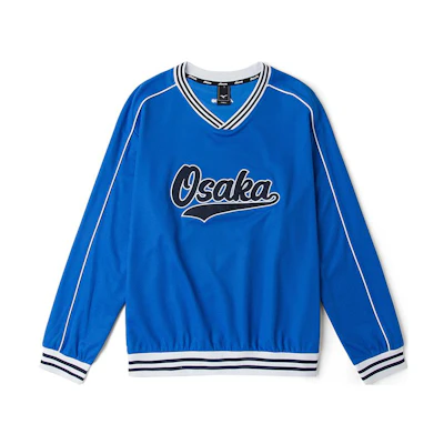 Mizuno Heritage Pastel Blue Graphic Pullover Sweatshirt Unisex Casual Outdoor D2CC23H6-21