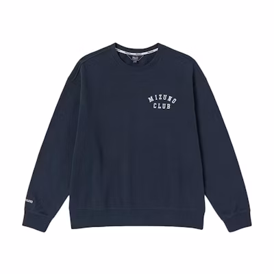 Mizuno HERITAGE Unisex Navy Printed Crewneck Long-Sleeve Sweatshirt D2CC33E2-15