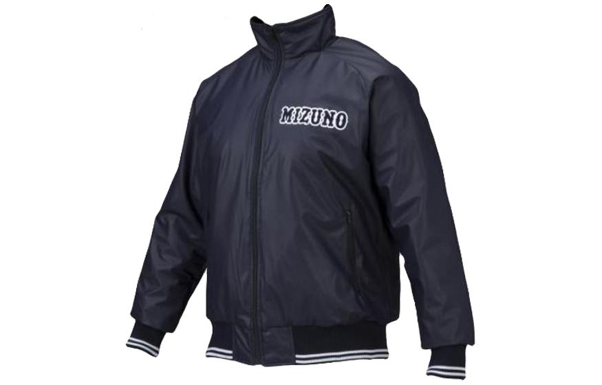 Mizuno Letter Print Baseball Collar Long Sleeve Jacket Unisex Black 12JE1G0514