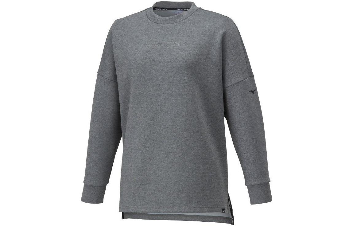 Mizuno Logo Crewneck Long Sleeve Pullover Sweatshirt Grey () 32MCA33206