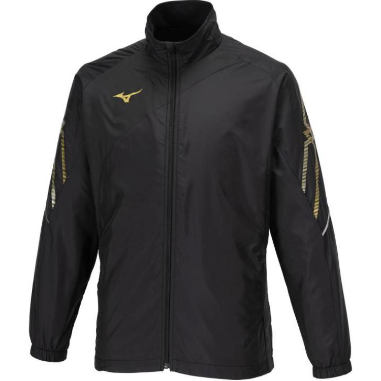 Mizuno Logo High-Neck Zip-Up Jacket Black Long Sleeve 32MEA63109