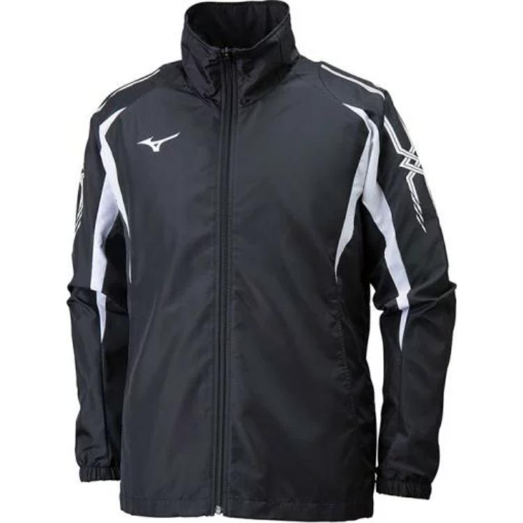 Mizuno Logo High-Neck Zip-Up Jacket Long Sleeve Men’s Black 32JE8015-09