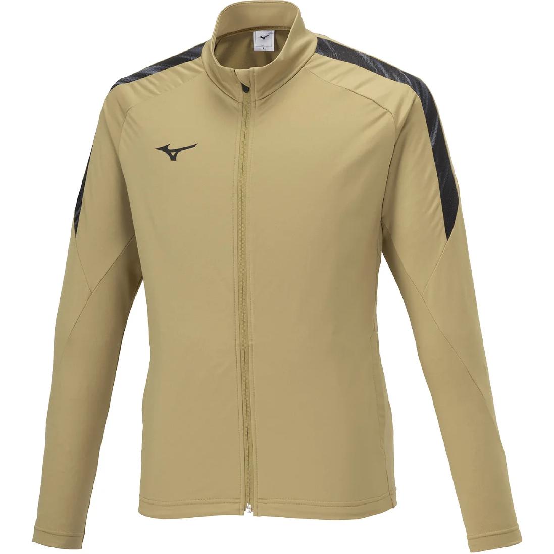 Mizuno Logo High Neck Zip Slim Fit Long Sleeve Jacket Beige () P2MCA515-49