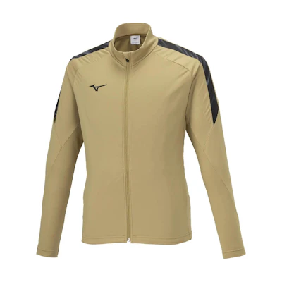 Mizuno Logo High Neck Zip Slim Fit Long Sleeve Jacket Beige () P2MCA515-49