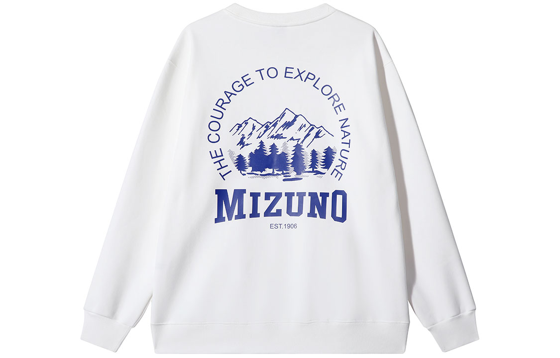 Mizuno Logo Outdoor Fleece Pullover Sweatshirt Unisex Couple Style A2CA2644