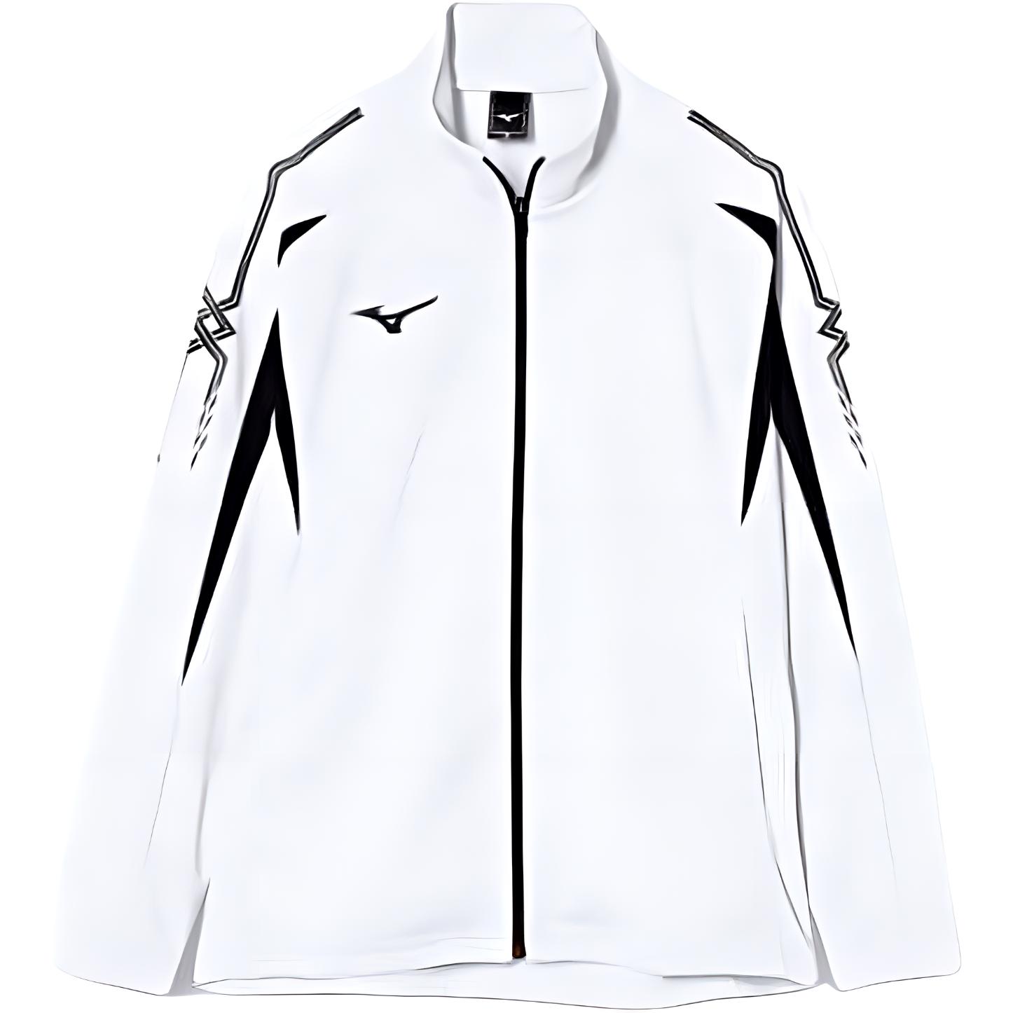 Mizuno Logo Print Colorblock Zip-Up Jacket Unisex White Long Sleeve 32JC8001-01
