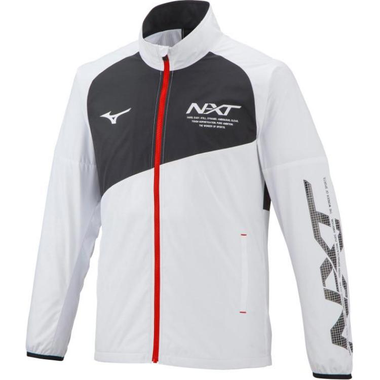 Mizuno Logo Print High-Neck Zip Jacket Unisex White 32JE174001