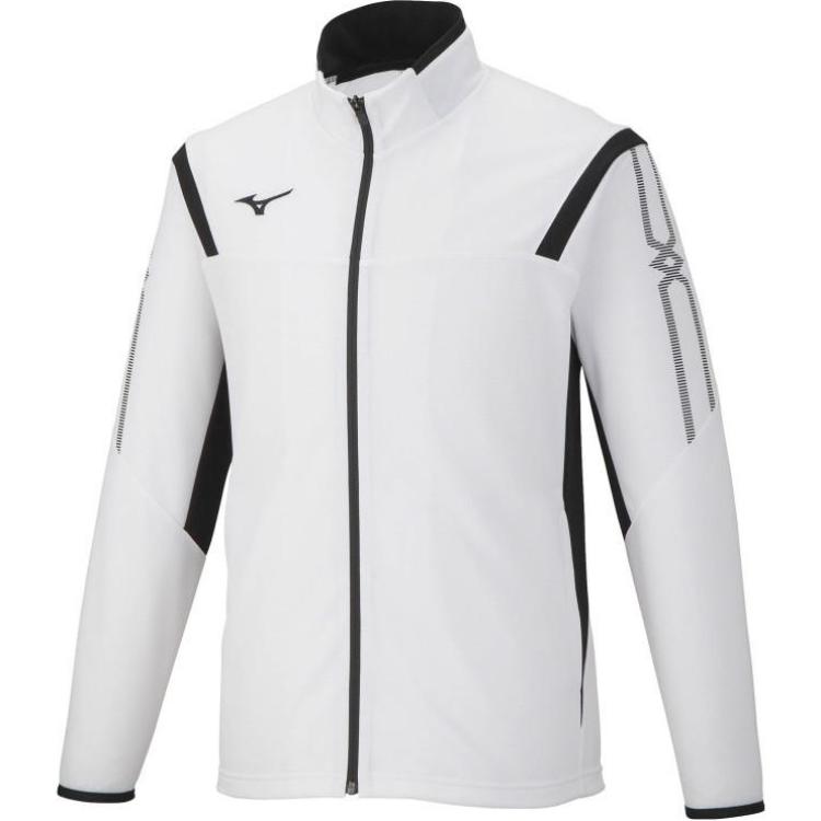 Mizuno Logo Print Retro Zip Jacket Unisex - White 32MC2110-01