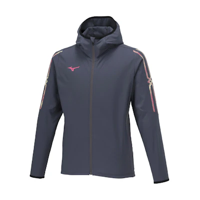 Mizuno Logo Print Zip Hoodie Jacket Unisex - Dark Blue 32MCA653-07