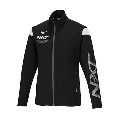 Mizuno Logo Printed Zip Jacket Unisex Black Long Sleeve 32JCA21009