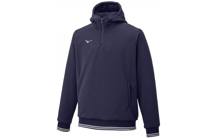 Mizuno Logo Striped Print Hoodie Unisex Navy Blue 12JE1K0514