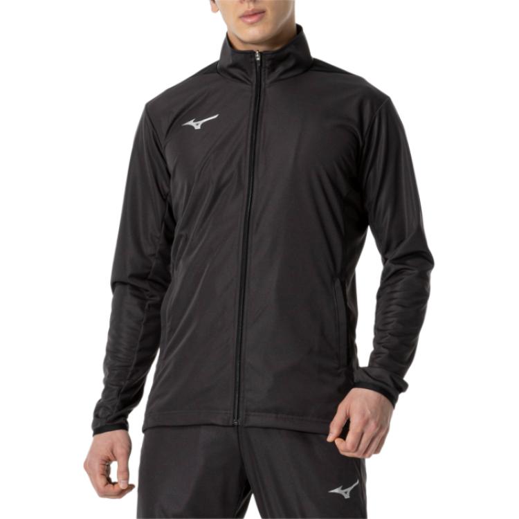 Mizuno Logo Zip-Up Slim Fit Long-Sleeve Jacket Unisex - Charcoal Gray 32MC9120-07