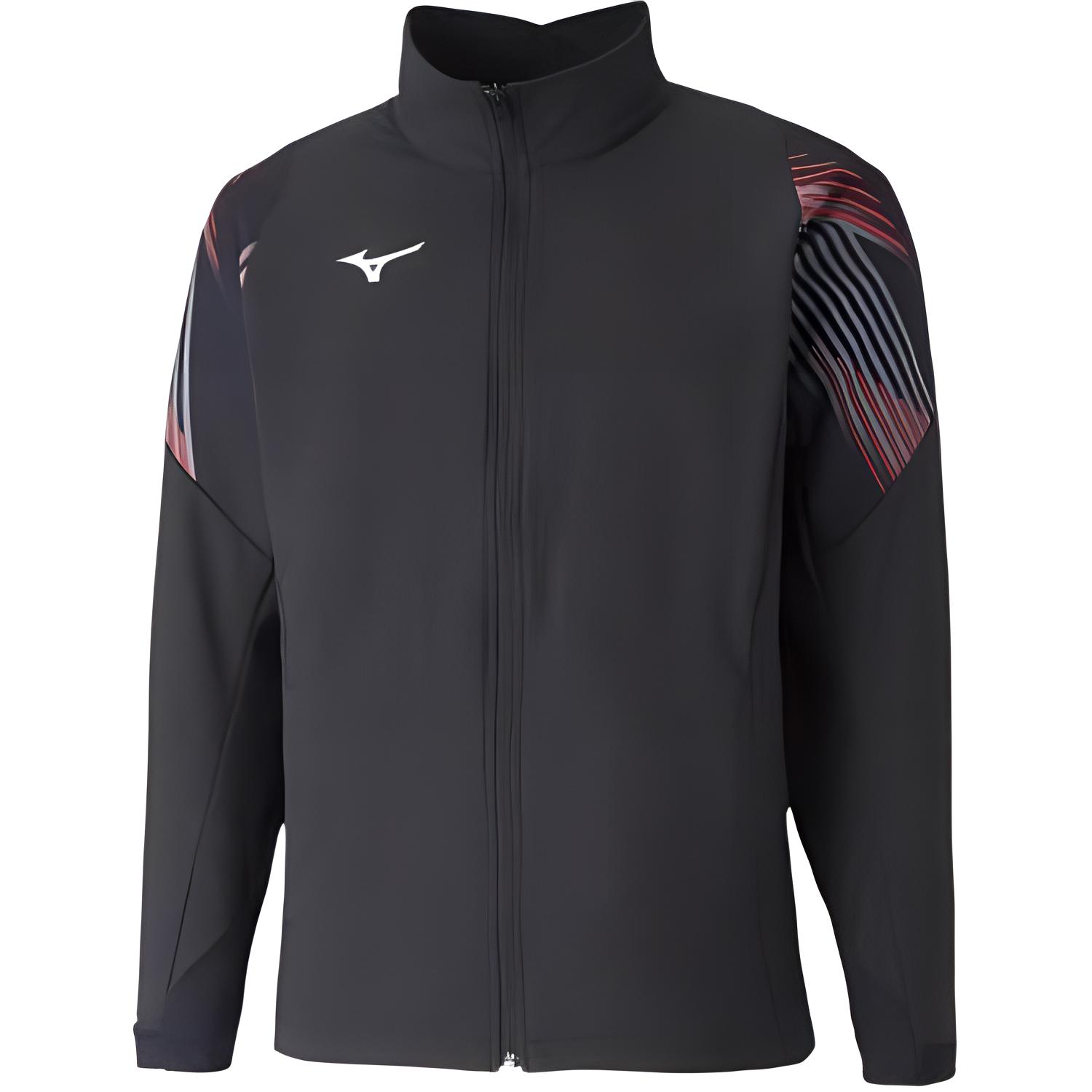 Mizuno Logo Zip-Up Stand Collar Jacket Unisex - Black 62JC001109