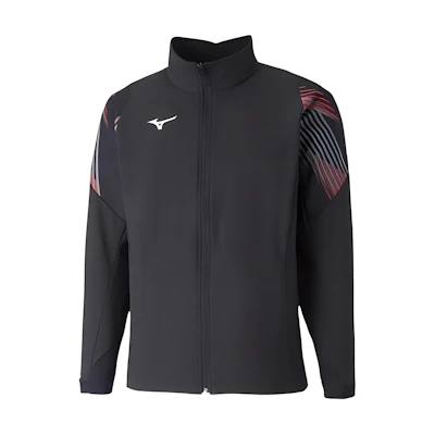 Mizuno Logo Zip-Up Stand Collar Jacket Unisex - Black 62JC001109