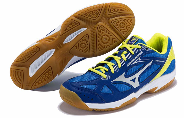 Purchase Mizuno Male Sky Blaster Badminton shoes 'Blue Yellow' 71GA194503
