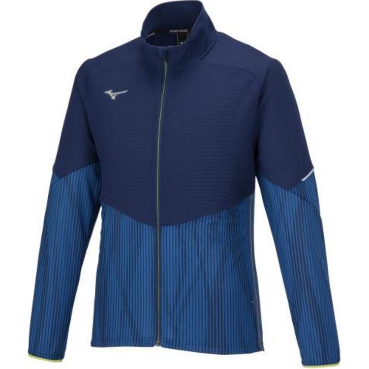Mizuno Manor Blue Stand Collar Zip-Up Jacket Long Sleeve 32MCA031-13