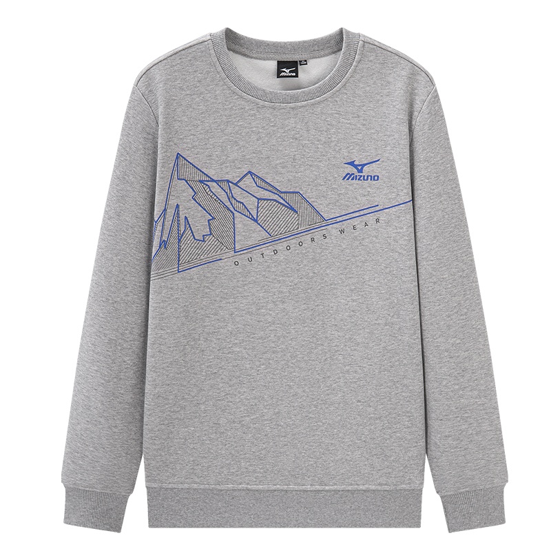 Mizuno Minimalist Mountain Logo Printed Fleece Pullover Sweatshirt Unisex A2CA2623-1