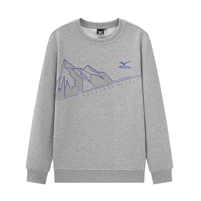 Mizuno Minimalist Mountain Logo Printed Fleece Pullover Sweatshirt Unisex A2CA2623-1