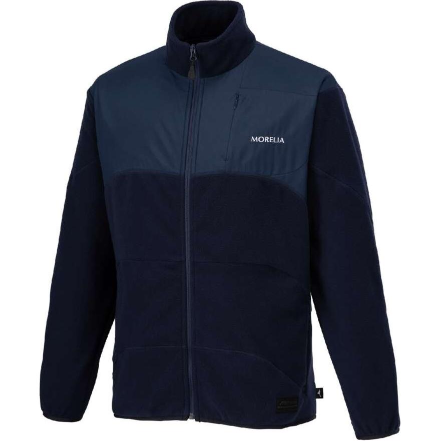 Mizuno Morelia FW24 Fleece Zip-Up Letter Print High Collar Jacket Unisex P2MCB555