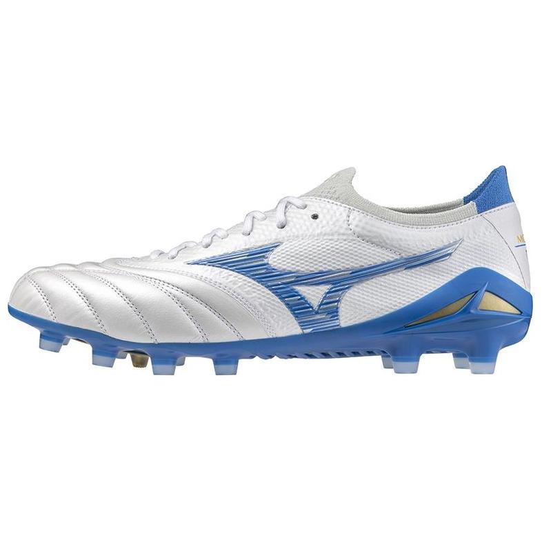 Mizuno Morelia Neo 4 Beta Japan FG Soccer Cleats White/Blue Natural Grass. P1GA244025