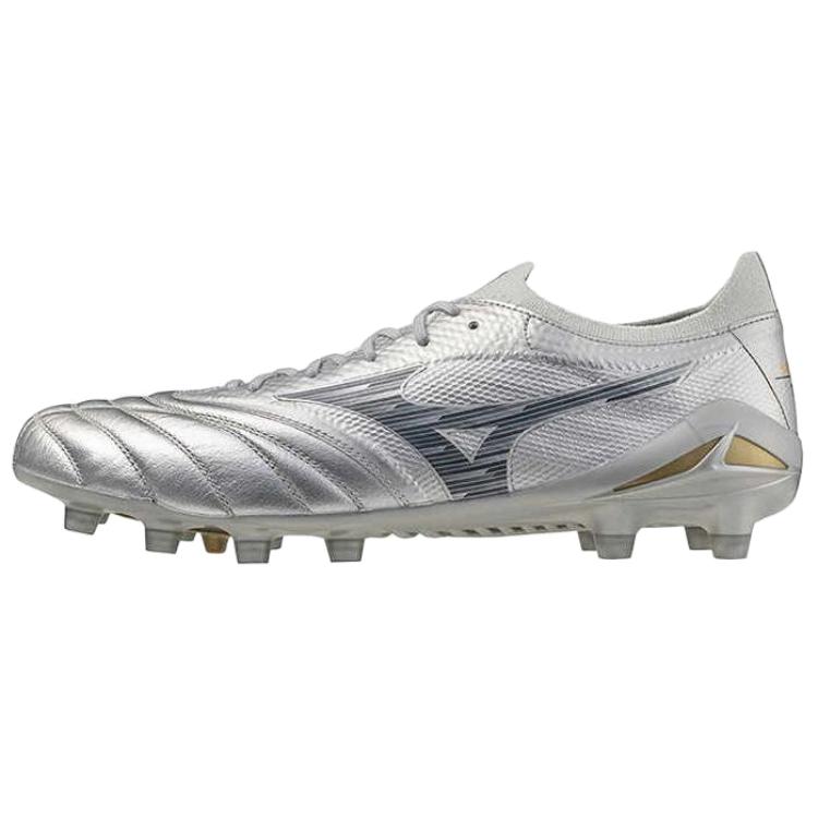 Mizuno Morelia Neo 4 Beta Silver Soccer Cleats - Comfy, Durable, Anti-Slip. P1GA254204
